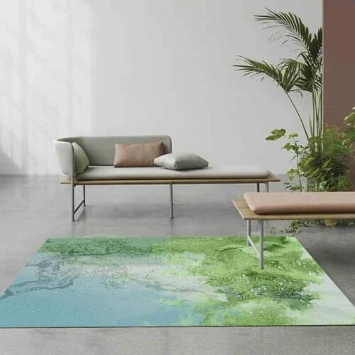 Fashion Modern Abstract New Chinese Style Green Bamboo Leaves Living Room Bedroom Bedside Carpet Floor Mat Customization
