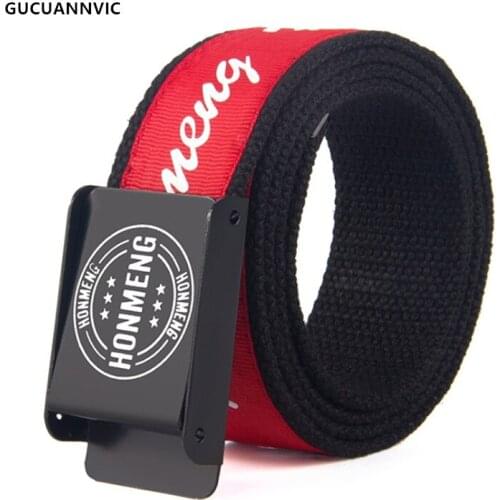 New letter canvas belt Simple and stylish smooth buckle for easy use Red& Black Color Street style hip hop Vintage Waist belts
