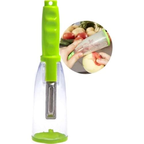 Fruit Peeler Carrot Cucumber Vegetable Potato Peeling Knife with Waste Box Easy Clean Kitchen Accessories Gadget