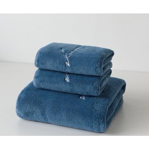 90x180cm Oversize Coral Velvet Bath Towel For Adult Soft Absorbent Face Towel Fashion Letter Embroidery Household Bathroom Towel