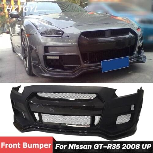 Half Carbon Fiber FRP Front Bumper With Headlight Eye Lid And Front Lip For Nissan GT-R35 Facelift AFD-W1 2008 UP