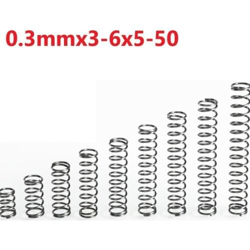 304 Stainless Steel Compression Spring Compressed Spring Wire Diameter 0.3mm Return Spring 10PCS