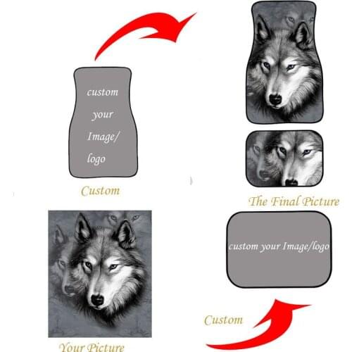 Rubber Car Floor Mats for Women Men Custom Your Image 3D Print All Weather Carpet Floor Mat Front & Rear Set of 4 Universal Fit
