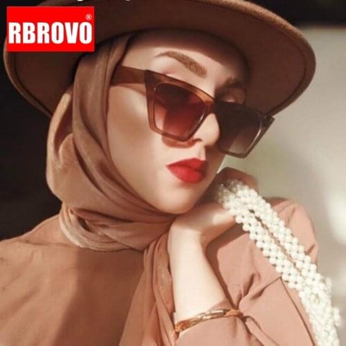 RBROVO 2021 Luxury Retro Sunglasses Women Cateye Glasses Women Vintage Eyeglasses for Women/Men Mirror Oculos De Sol Feminino