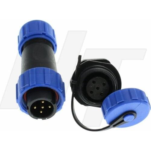 2set Male Plug + Rear install Female Socket SP13 5 Pin Outdoor LED industrial Device IP68 waterproof Plastic Connector