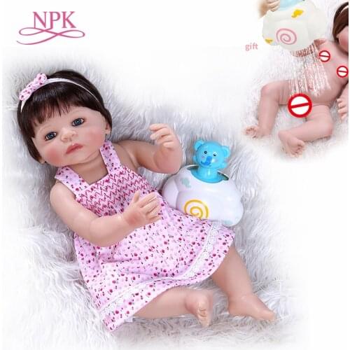 55CM full body silicone vinyl bebe doll reborn baby girl dolls newborn sweet baby girl bath toy Anatomically Correct