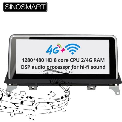 Sinosmart Android 8.1 IPS 2.5D screen car gps multimedia radio navigation player for BMW X5 X6 with NBT/CIC/CCC system 2008-2015