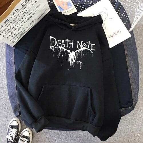 Harajuku Death Note Hoodies Unisex Horror Hoodie Pullovers Spring Autumn Casual Graphic Hooded Streetwears Hoody Sweatshirts