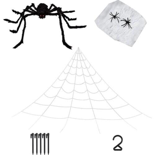 LUDA Halloween Decorations - Scary Decorations Set Comes With Fake Spider Spider Webs Props For Outdoor , Indoor, Decor