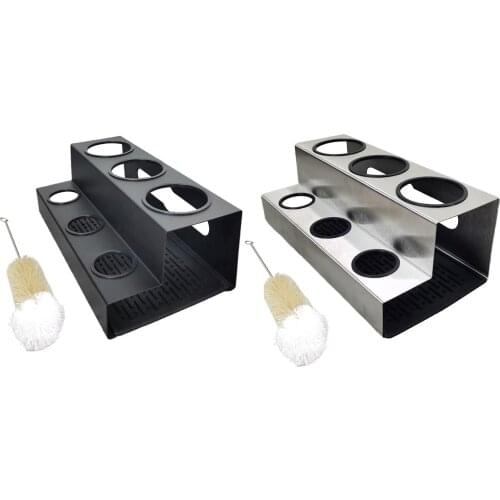 Universal 6 Holes Soda Bottle Drip Holder Stand Draining Rack w/ Removable Drip Tray, Dish Drainer