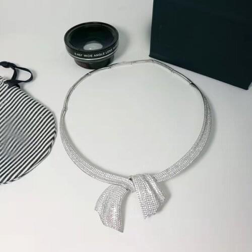 Designer Fashion 925 Sterling Silver Jewelry 3A Cubic Zirconia Party Necklace