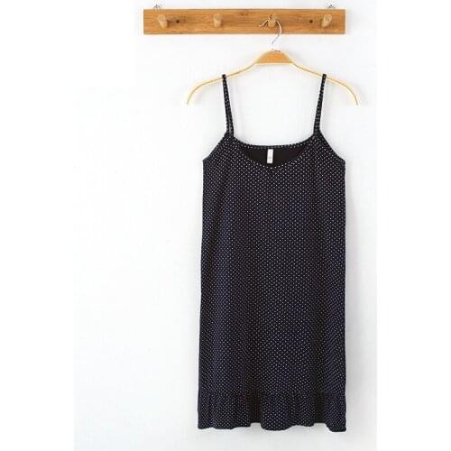 Women korean casual spaghetti strap dress summer pajamas ladies new cotton cute girl nightdress wholesale sleepshirt