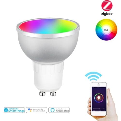 Zigbee Smart Home LED Bulb Spot Night Light Lamp 5W GU10 RGBCW Tuya Smartthings Works Alexa Google Home Philips Hue-compatible