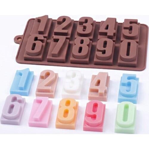 1PCS Silicone Chocolate Cookies Mold 3D Digital Shape Fondant Cake Tools Cake Decorating Tool -39