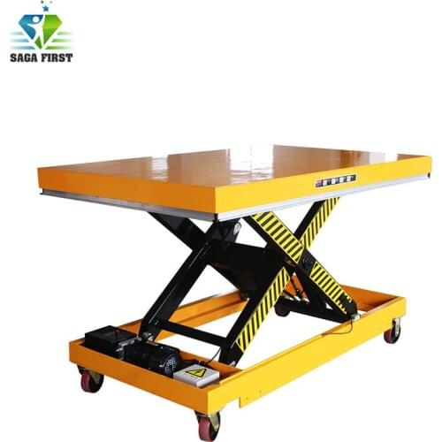 1ton 2m Stationary Scissor Roller Conveyor Wood Lift Platforms