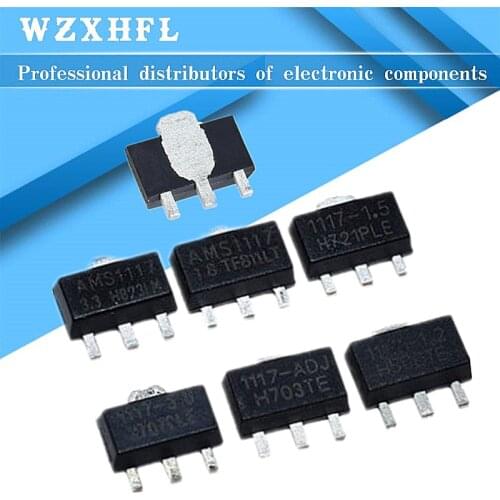 20PCS SOT89 AMS1117 AMS1117-ADJ AMS1117-1.8 AMS1117-1.2 AMS1117-5.0 AMS1117-2.5 AMS1117-3.3 AMS1117-1.5 SOT-89