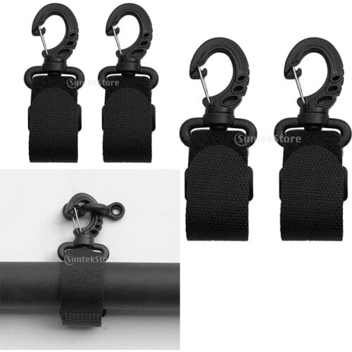 4pcs Black Nylon Paddle Clips Holder Kayak Canoe Boat Dinghy Accessories