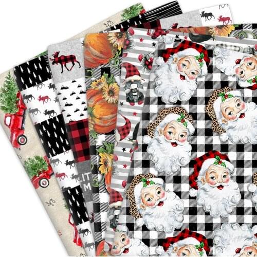 50*145cm Santa Christmas 100% Pure Cotton Or Polyester Cotton Material Patchwork Sewing Fabrics Quilt Needlework DIY Cloth