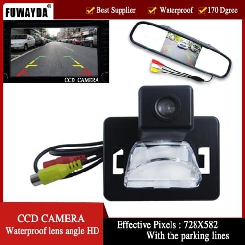 FUWAYDA Car Rear View Reverse backup Camera auto DVD GPS camera in car camera for for Mazda 5,4.3 Inch Rear view Mirror Monitor