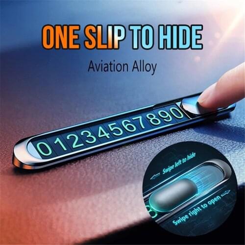 Auto Interior Phone Number Car Parking Number Plate Car Luminous Parking Number Plate Hidden Car Accessories Card