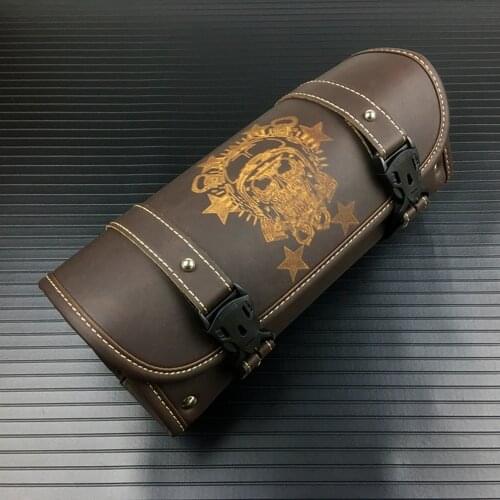 Retro Black Motorcycle Saddle Bag PU Motorcycle Side Tool Tail Bag Luggage For Harley/Suzuki/Honda/Yamaha/ Universal Motorbike