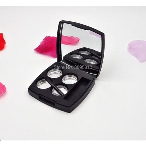 Black eye shadow boxes / plastic 4 grid foundation empty jar / lipstick container F551