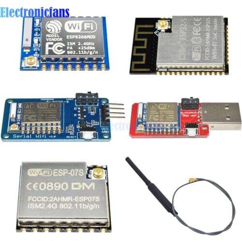ESP8266 ESP-07 ESP-07S ESP32-S Serial to WIFI Bluetooth Expansion Board Wireless Module with 2.4GHz IPEX Antenna for Arduino
