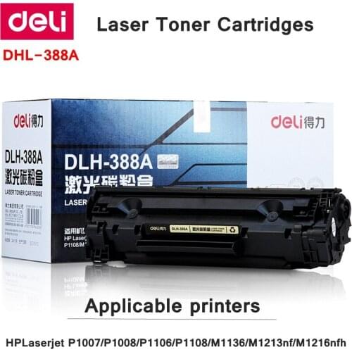 Deli-388A Toner Cartridges For HPLaserjet P1007/P1008/P1106/P1108/M1136/M1213nf/M1216 include 80g Toner powder print 1500 pages