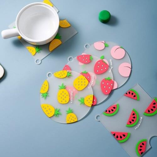 Fruit Cartoon Heat Insulation Pad Household Cup Mat Mat Bowl Kitchen Silicone Table Mats for Dining The silicone cup mat