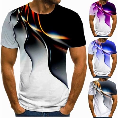 Men 3D Printed T-Shirt O Neck Short Sleeve Casual T Shirt 2020 New Summer Personality Lightning Fashion T-Shirt