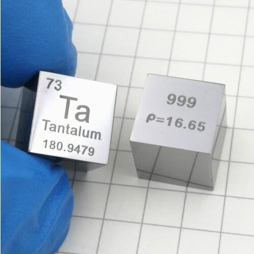 Hot 10 X 10 X 10mm 6-Sided Mirror Polished Double-Sided Engraved Metal Tantalum Cube Periodic Table Of Elements Cube (Ta≥99.99%)