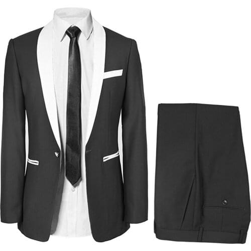 Hot Sale Groom Tuxedos Black Man Suits Shawl Lapel Man Jacket for Groomsman Suit Custom Made Man Suit (Jacket+pants)