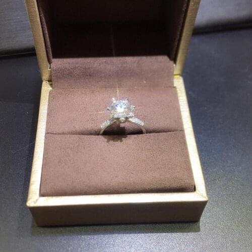 New Arrival 2 Carat 8mm D Color Brilliant Cut Moissanite Ring Diamond Test Past VVS1 Gemstone Spring Rose Engagement Rings Girls