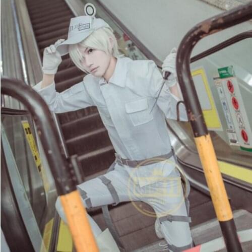 Cells At Work Hataraku Saibou Cosplay Costume Leukocyte U-1146 Anime Cosplay Men Costume Women Uniform White Blood Cell Outfit