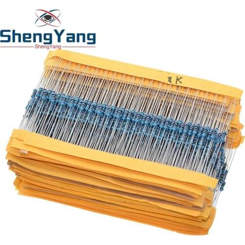 100pcs 1/4W 1R~22M 1% Metal film resistor 100R 220R 1K 1.5K 2.2K 4.7K 10K 22K 47K 100K 100 220 1K5 2K2 4K7 ohm resistance