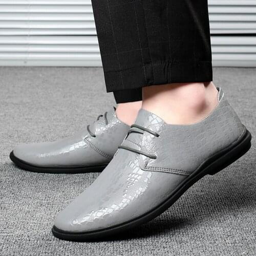 2021 Fashion Men Oxfords Classic Leather MenS Suits Fashion Lace-up Dress Shoes Men Elegant work Footwear Business Oxfords