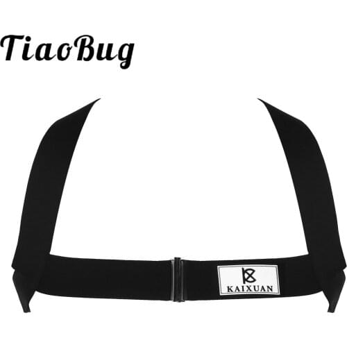 Mens Cosplay Costume Sexy Shoulder Strap Chest Harness Belt Erotic Lingerie Vest Top Metal O-rings Buckle Double Shoulder Straps