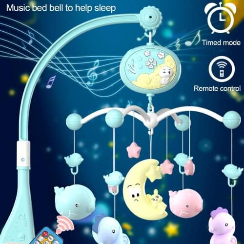 Baby Musical Crib Mobile With Timing Function Projector Remote Control And Lights Anti-skid Rotating Music Box