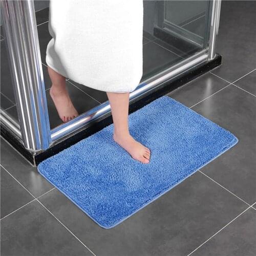 Soft Microfiber Flat Velvet Floor Mat Absorbent Living Room Bedroom Bathroom Water Absorption Non-slip Floor Mat Rug Foot Pad