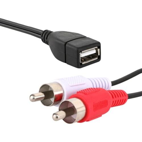New 1.5 m/5 ft USB A female socketss to 2RCA male plug audio video extension cable audio adapter audio