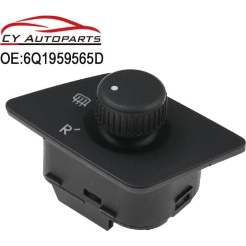 New 6 Pins Adjust Knob Side Mirror Switch For VW Polo 9N 2001-2010 6Q1959565D 6Q1959565