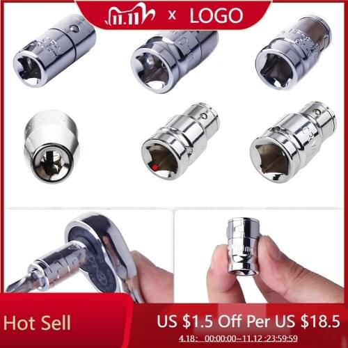 1/4" 3/8" 1/2" Ratchet Wrench Socket Converter Head Sleeve Adapter Hex Dill Bit Holder Converter Wrench Adapter