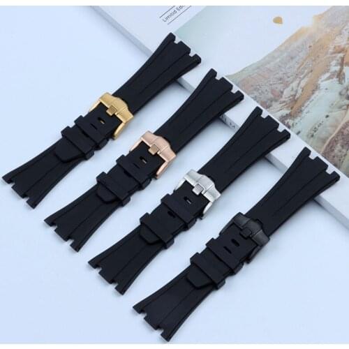 28mm Short Version Quality Fluorine Rubber Watch AP Strap Nature Band Black for Audemars Piguet ROYAL OAK OFFSHORE Watchband