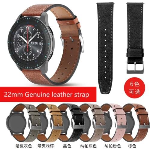 22mm genuine leather strap for samsung 46 s3 bracelet Ticwatch amazfit 3 GTR Huawei GT2 xiaomi watch color cow leather band