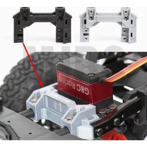 Silver / Black 3D Print Servo Shift Front Bumper Mount for 1/10 RC Automotive Axial SCX10 II 90046/47 Servo Front End