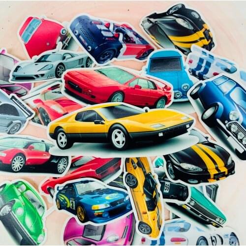30 Pcs Sports car Stickers for Luggage Laptop Skateboard Bicycle Motorcycle Styling Decals Fashion Cool Sticker