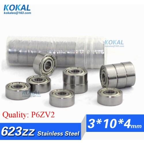 [SS623ZZ-P6]Free Shipping 10pcs stainless steel dental minisize ball bearing S623zz S80023zz 3mm*10mm*4mm