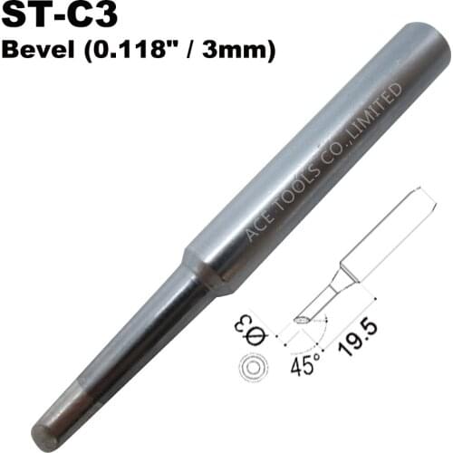 ST-C3 Soldering Tips Bevel 3mm Fit WELLER SP40L SP40N SPG40 WP25 WP30 WP35 WLC100 Replace Iron Handle Pencil Nozzle Welding Bit