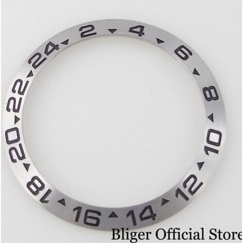 Steel Grey Slope 38mm*30.6mm Alloy Watch Bezel Ring Insert fit SUB BLIGER Case