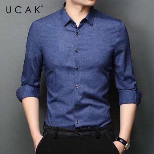 UCAK Brand Streetwear Shirt Spring New Fashion Casual Long Sleeves Turn-Down Collar Solid Color Shirt Men Clothing Homme U6153